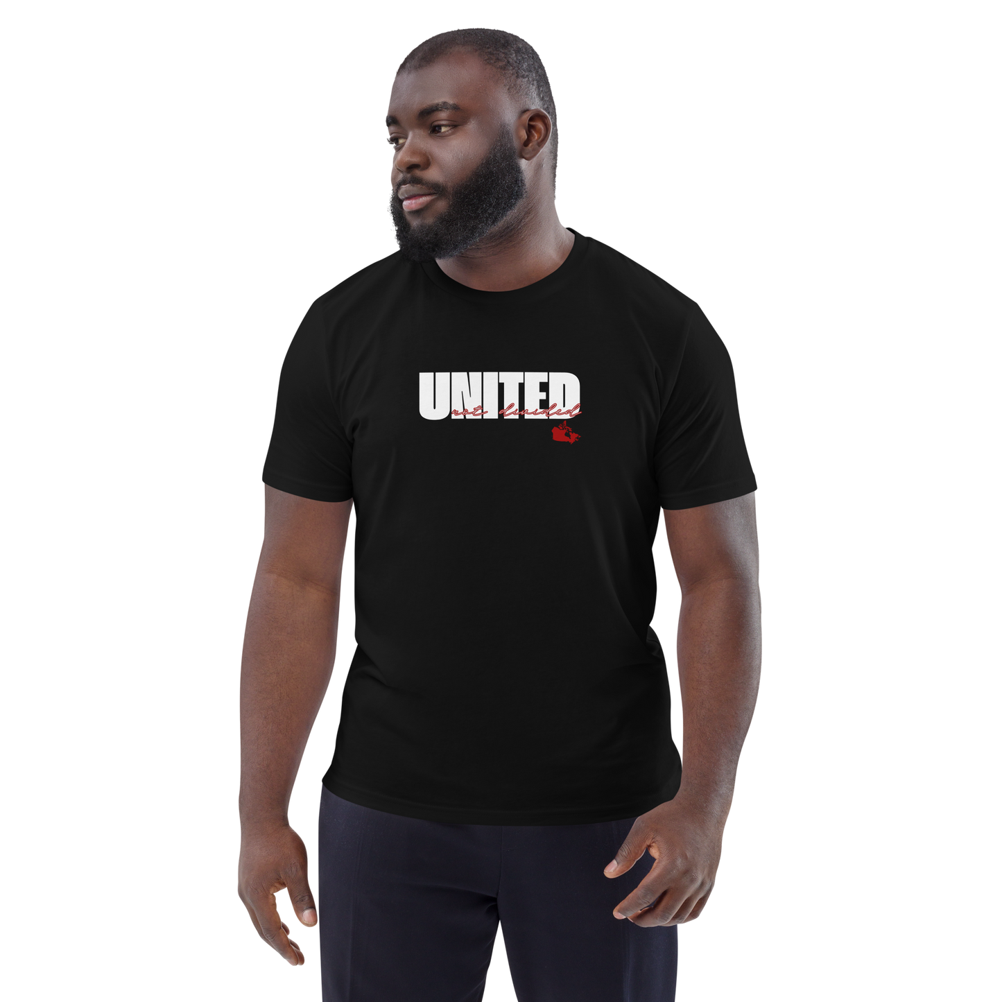 United not Divided Canada - Unisex Organic Cotton - On Dark Colored Tee 👕