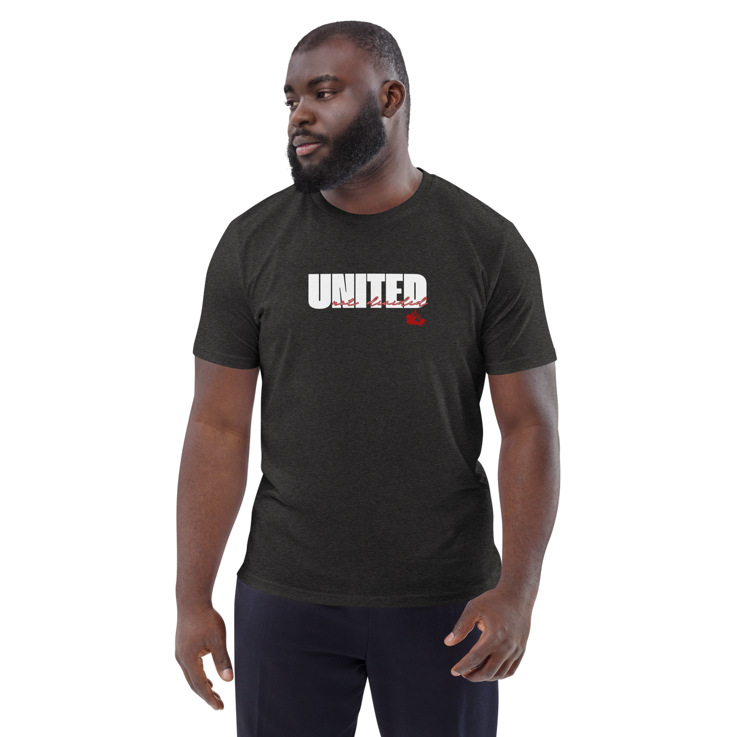 United not Divided Canada - Unisex Organic Cotton - On Dark Colored Tee 👕