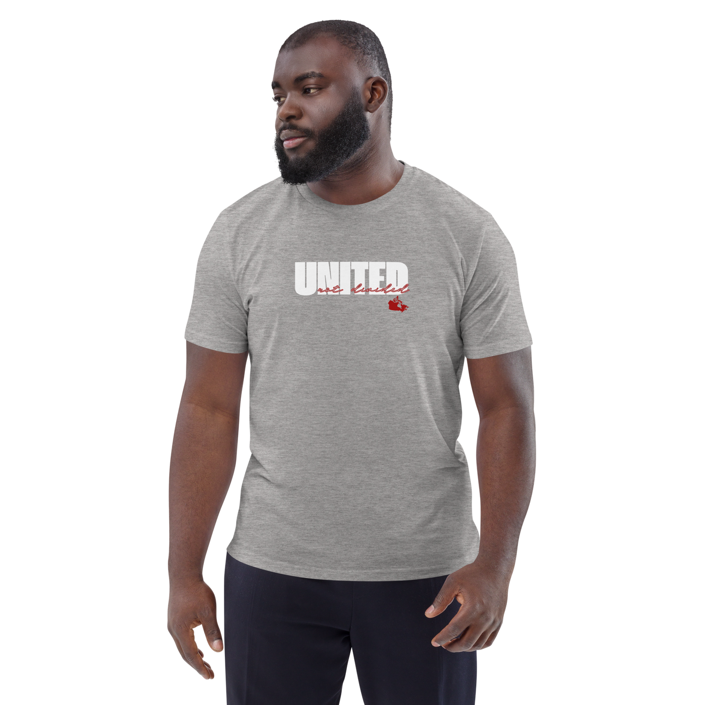 United not Divided Canada - Unisex Organic Cotton - On Dark Colored Tee 👕