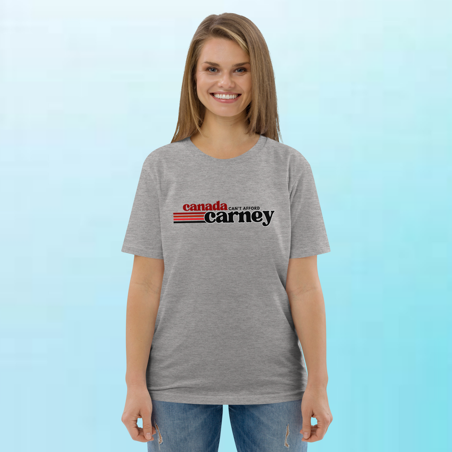 Canada can't afford Carney - Unisex Organic Cotton - On Light Colored Tee 👕